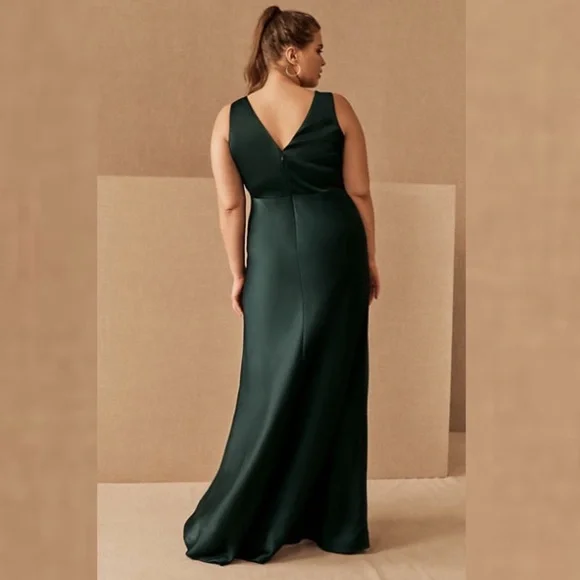 beckett satin charmeuse maxi dress BHLDN Beckett Charmeuse Satin Maxi Dress Size 4 NWT Anthropologie